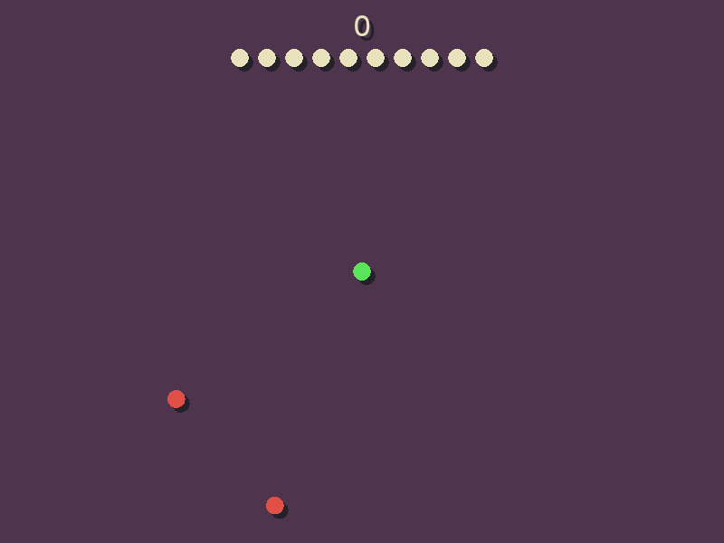 A dot moves about the screen shooing at on coming enemies. The screen periodically says words like pause, halt, stop, ect when the player activates the pause ability.