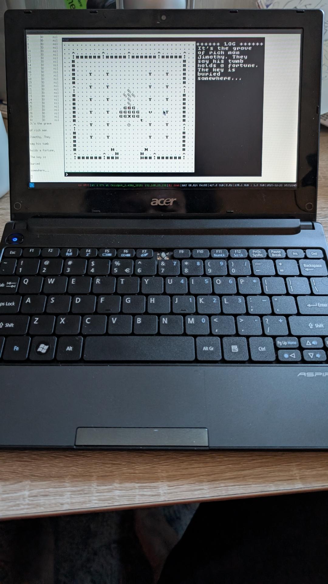 A photo of MOLd running on the aforementioned laptop.