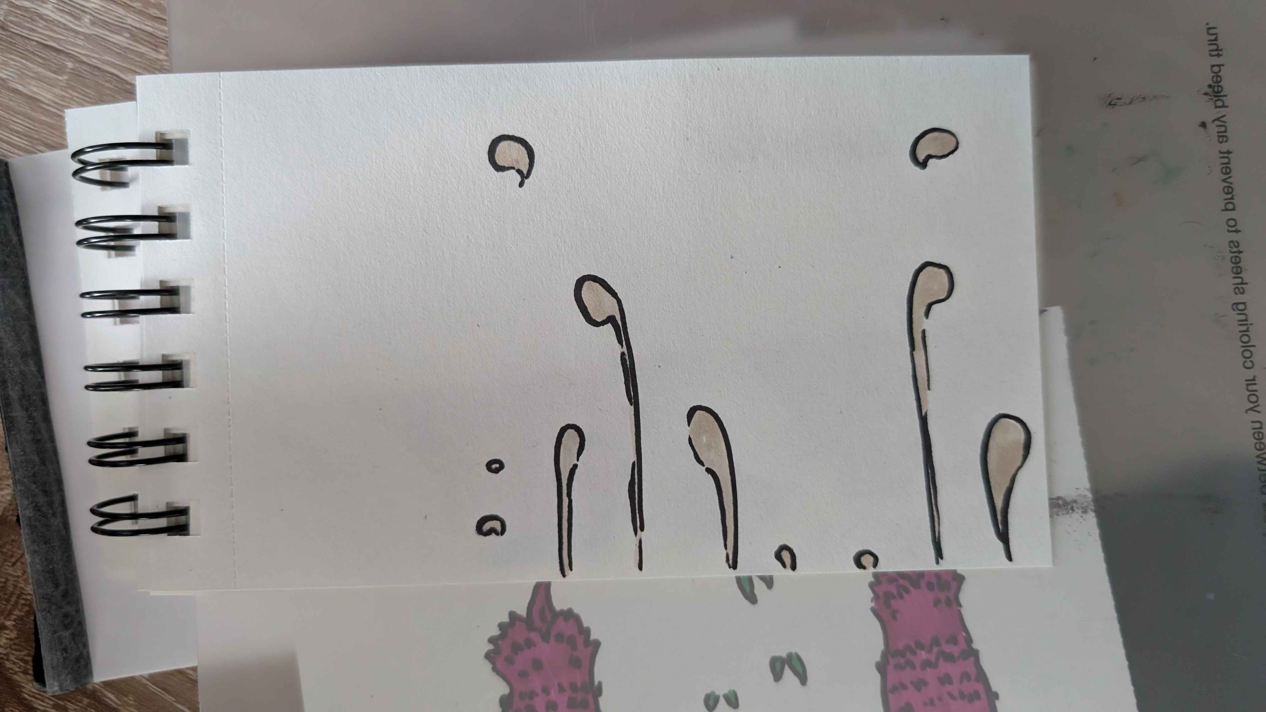 A photo of the cum animation drawn on paper.